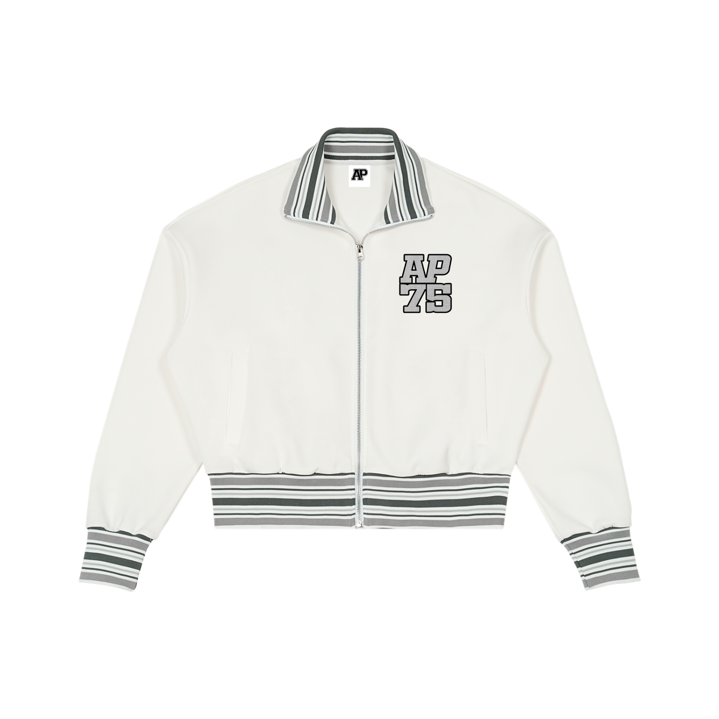 AP75 Striped Rib Collar Zip Jacket