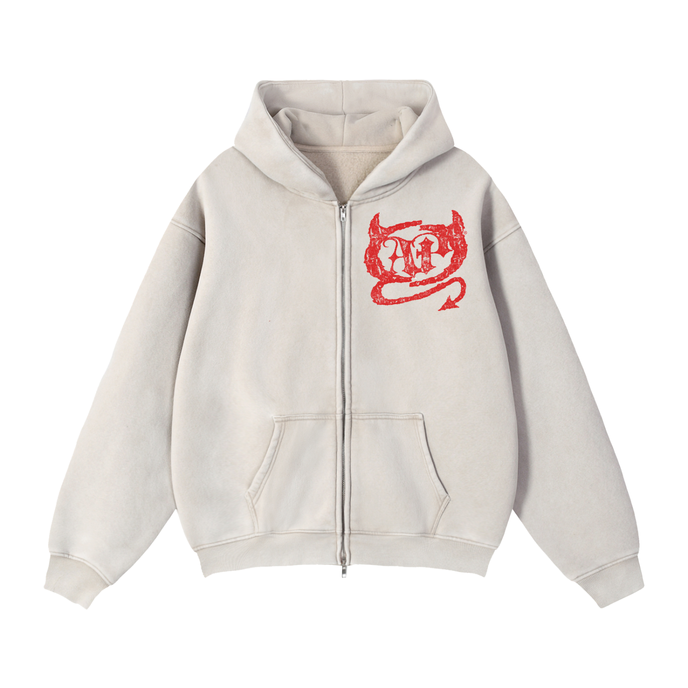 Ap Worldwide Zip Boxy Fleece Hoodie