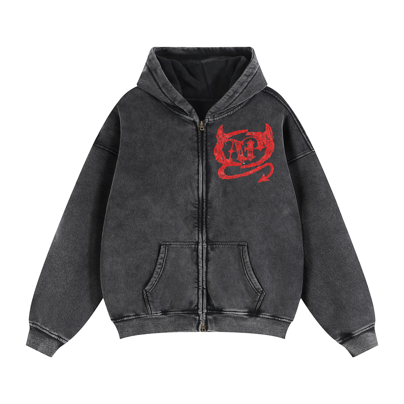 Ap Worldwide Zip Boxy Fleece Hoodie