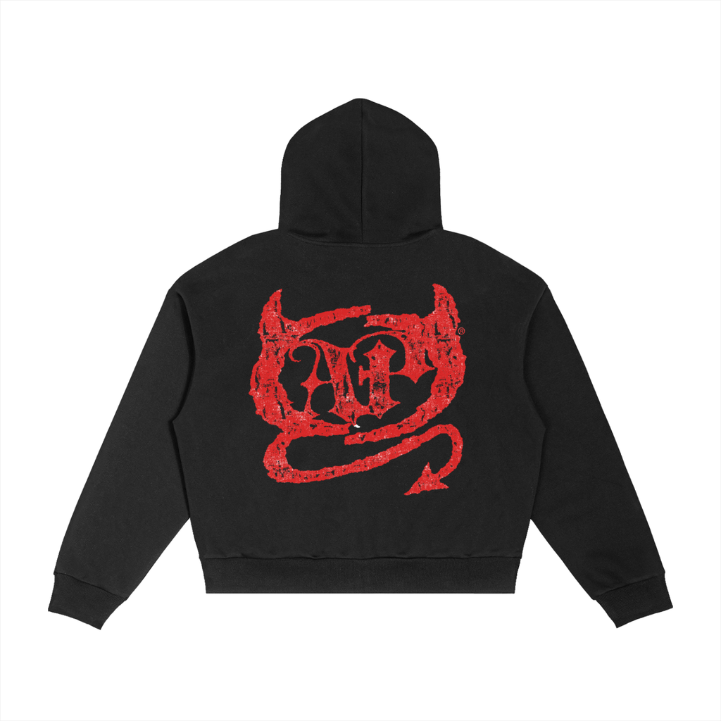 Bad Girls Listen Plaid Boxy Zip Hoodie