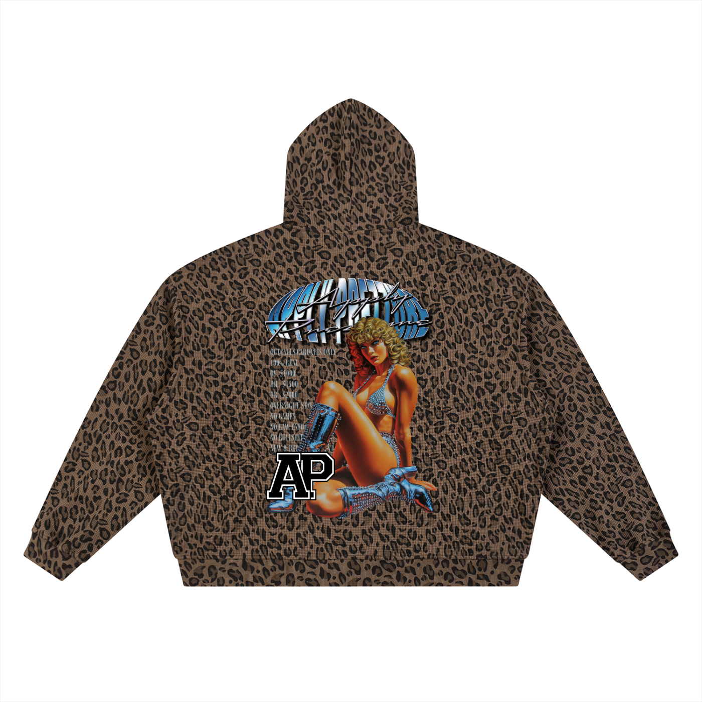 Outcalls Only Leopard Print Waffle Full Zip Hoodie