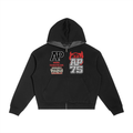 Bad Girls Listen Plaid Boxy Zip Hoodie
